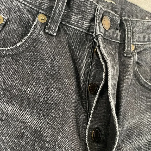 YSL SAINT LAURENT Paris Distressed Slim Fit Jeans Men 32x35 Charcoal Japanese